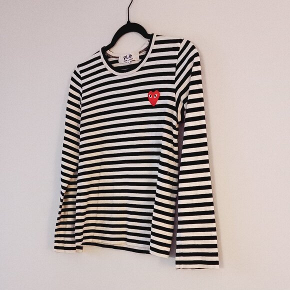 COMME DES GARCONS PLAY striped long sleeve top - Picture 8 of 9